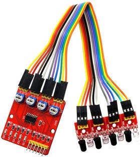 Technical hut 4-Channel Infraed Line Tracking Sensor Module for Arduino projects Temperature Sensor and Controller Electronic Hobby Kit