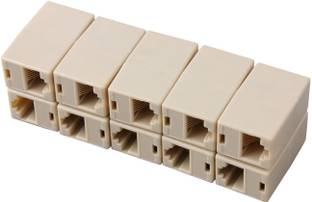 RIVER FOX 10 Pc RJ45 CAT5E CAT6 Coupler Plug Network Ethernet Lan Cable Jointer Connector Adapter WIRELESS Wire Connector
