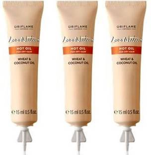 Oriflame Sweden Love Nature Hot coconut oil Pack of 3 Hair Oil