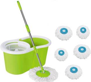 DAIVE DAIVE Home Cleaning 360� Spin Floor Cleaning Easy Advance Tech Bucket PVC Mop & Mop Set