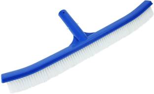 sarrah Pool Central Standard Curved Swimming Pool Bristle Wall Brush, Blue, 18" Plastic Wet Brush