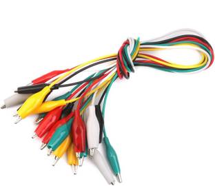 APTECHDEALS PZIN14013619 Imported 10 Pieces 50cm Double Ended Crocodile Clips Cable Alligator Clips Wire Testing Interconnect Electronic Hobby Kit