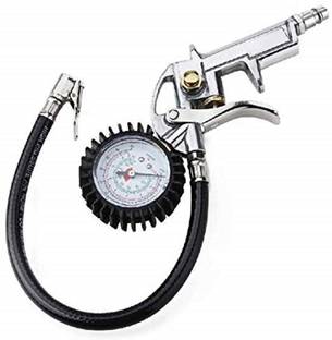Breewell Analog Tire Pressure Gauge Tyre Pressure Gauge & Infator Gun Car, Bike, Truck Dial Tyre Air Pressure Gauge Tester Tool and Air Inflating 220 Psi