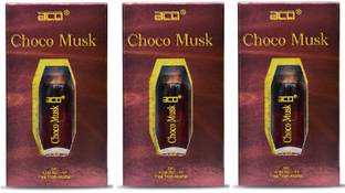 aco Choco Musk Alcohol - Free Attar Roll On 8ml Each (Pack of 3) Floral Attar