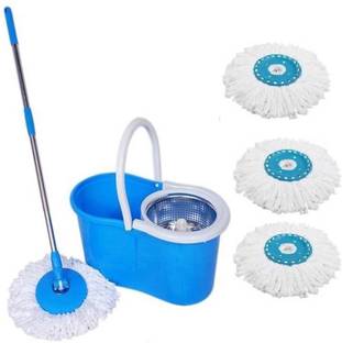 DAIVE DAIVE Home Cleaning 360� Spin Floor Cleaning Easy Advance Tech Bucket PVC Mop & Mop Set