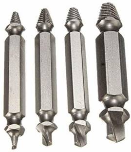 CPEX CP-2233 Damaged Screw Extractor Set Easy Out Screw Remover Extractor Kit Drill Bits for High Speed Steel Hardness Extractor Tools, 4Pcs Stripped Screw Removers Screwdriver Bit Set
