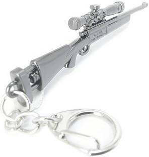 eWAVE Pubg M24 SES Gun 3D Metal Body Props 120mm Length Key Chain Locking Key Chain