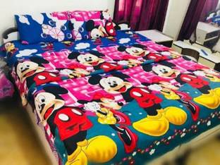 Genius Homes Polyester Double Flat 180 TC Cartoon Bedsheet