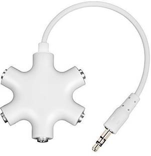 Triangle Ant White 3.5mm Stereo Audio Splitter Adapter Headset Headphone Earphone + 20cm AUX Phone Converter