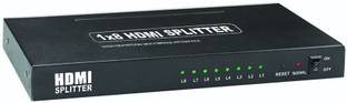 microware 1X8 8 Port Full HD HDMI Splitter Hub Repeater Amplifier 1080p 1 in 8 out HDMI Splitter Media Streaming Device