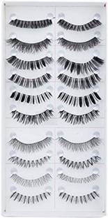 FOK Soft Natural Black Thick Long False Eyelashes Makeup Extension