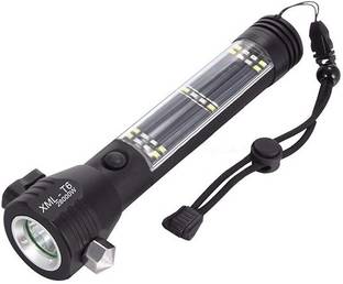 Gokich Aluminium 7 Mode Rechargeable Solar LED Torch Flashlight Use for Power Bank, Car Emergency Tool Torch