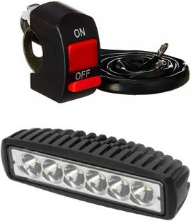 AUTOGARH 6 Led Fog Light 6 Inch Rectangular Driving Headlights Lamp with Switch (Universal,Pack of 2) Car Fancy Lights