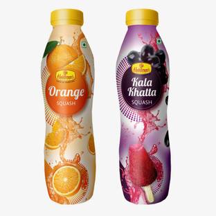 Haldiram's Orange Squash and Kala Khatta Squash (Combo Pack)
