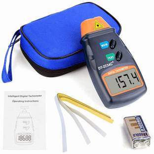 Divinext With Reflecting Tape Marks DT-2234C+ Digital Tachometer RPM Meter Digital Laser Beam Non-Contact Tachometer Handheld Rotating Speed Scale Meter 2.5-100000 Electronic RPM Photo Tachometer Takometer for Measuring the RPM/Speed of Any Rotational Part Digital Multimeter