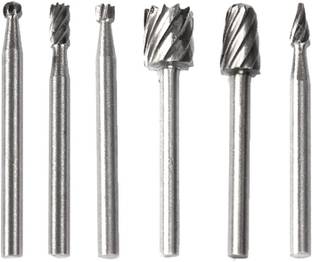 uptodateprouducts RB-6 High Speed Steel Burr Drill Bit Set Wood Carving Rasps For Dremel Shank Burs Tools Cutting Tool Rotary Bit Set