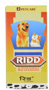 Pet Care RIDD Liquid Amitraz Dip Concentrate l.P for effective treatment of mange and ectoparasites for Allergy Relief, Anti-dandruff , Anti-fungal , Anti-itching , Anti-microbial , Anti-parasitic , Conditioning , Flea and Tick , Hypoallergenic , Whitening and Color Enhancing 6 ml Pet Coat Cleanser