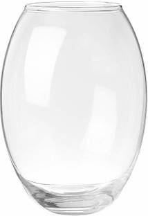 Aakriti Oval Shaped Decorative Glass Vase For Living Room Table And Home Décor Gift Item 8 Inch (1) Flower Pot Decorative Glass Vase