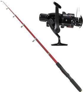 Auf Fishing Telescopic Rod With Spinning Reel (9Feet/270cm) Multicolor Fishing Rod