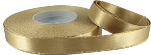 De-Ultimate (Pack Of 1) Satin Ribbon Roll of 18 Meters Approx and 1/2 Inch Width for Parties Decorations, Gift Wrapping, Arts and Craft,Work Gold Nylon Ribbon