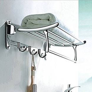HANDY Strong Stainless Steel Bathroom Accessories Towel Rack | Towel Rack Shelf 18 inch long स्टेनलेस स्टील वॉल शेल्फ