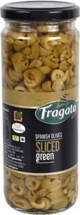 Fragata Spanish Olives Sliced Green (Ideal for Pizzas and Salads) Olives & Peppers