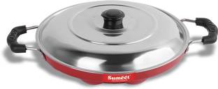 Sumeet Non Stick 2.6mm Thick Grill Appam Patra with Lid-23cm Dia Appachatty with Lid 0 L capacity 23 cm diameter