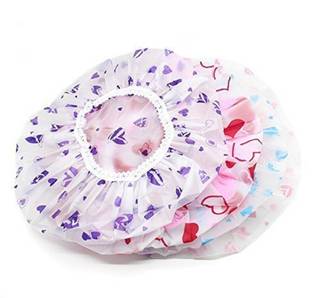 Sweetpea Reusable Waterproof Elastic Eva Bathroom Shower Caps (Free Size)-Set of 3