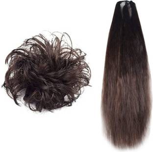 VinshBond Stylish Hair Rubber Juda Bun & Hair Prandi Choti / Hair Extension (Brown) for Women / Girls Hair Accessory Set