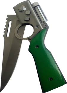 MAMTA Folding Push Button Knife For Hiking , Camping , Travelling With Torch 1 Function Pocket Knife