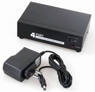 Mak World 4 Way Audio Video AMP Splitter RCA 1 Input and 4 Output 4 inch Blu-ray Player