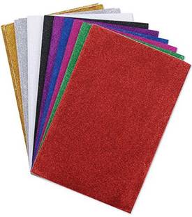 Arham Mktg Pack Of 10 Premium Quality EVA Foam Glitter Sheets A4 Size - For Arts & Crafts , Scrap-booking , Paper Decorations Colour :- Multicolour Packet Of 10 Different Colour