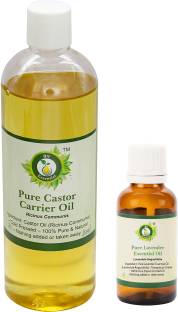 R V Essential Castor Carrier Oil (100ml) and Lavender Essential Oil (10ml)- 100% Pure & Natural