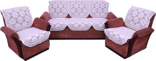 YELLOW WEAVES Polycotton Geometric 3+2 Seater Sofa Cover