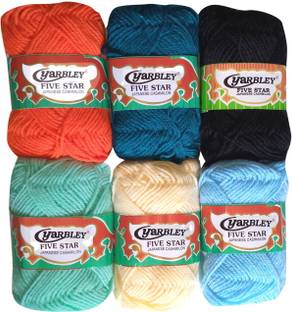 yarbley Knitting Thread For Wool Ball Multi Color (Pack Of 6)