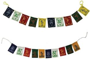 TGB Tibetian Buddhist Prayer Flags for Car and Bike ( combo pack ) Square Car Window Flag