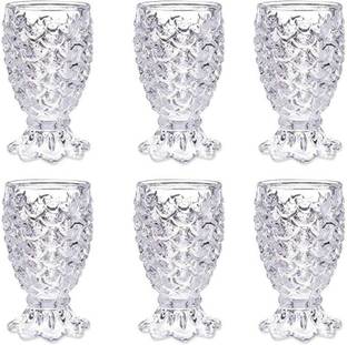 Sajawat House (Pack of 6) Crystal Clear Pineapple Shaped Juice Glass PD35006 Glass Set Water/Juice Glass