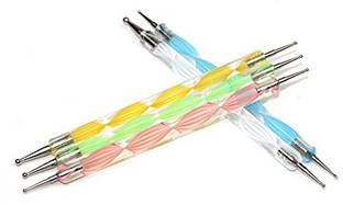 Arham Double Ended Stainless Steel Ball Shape Tool Set Also use for Nail Art, Clay , Pottery , Ceramic - 5 Pieces