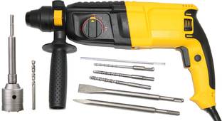Digital Craft Heavy Duty 26mm Electric Hammer Corded Drill Machine Multi-function Electric Industrial Power Tools Concrete Impact Drill Bit With 5Pc SDS Bit 50MM Concrete Bit Power & Hand Tool Kit