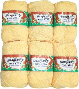 YARDLEY Premium Quality Hand Knitting Art Craft Soft Fingering Crochet Hook Yarn, Needle Knitting Thread For Wool Ball sandal Color (Pack Of 6)