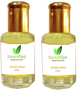 Sanctified Gulab Attar Perfume 10ML 100% pure natural, Non alcoholic perfume for unisex (pack of 2) Herbal Attar