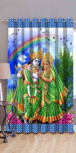 Divine Homes 213 cm (7 ft) Door Polyester Room Darkening Curtain Single Curtain