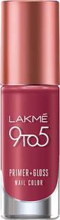 Lakmé 9 to 5 Primer + Gloss Nail Color Berry Business