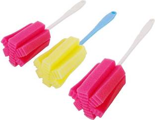 Yutiriti 3 Pc Multicolor Handy Sponge Brush Glass Cup Baby Bottle Cleaner