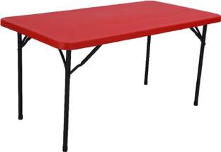Supreme Buffet Blow Moulded Dining Table,Red Plastic Outdoor Table