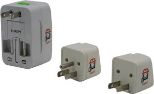 PagKis USA Canada Plug Converter Adapters - Pack of 3 Conversion Plugs for US Travellers Three Pin Plug
