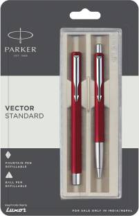 PARKER Vector Standard Fountain Pen+Ball Pen Red Body Color Pen Gift Set