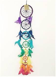 ONRR Collections dream catcher 7 rings rainbow chakra dreamcatcher ring-size:3" height:2ft dreamcatcher Decorative Showpiece  -  76 cm