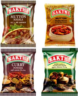 sakthi Mutton Chukka Masala 50g + Mutton Masala 100g + Curry Powder 100g + Mixed Masala 100g