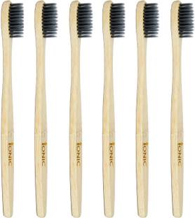 Ionic Bamboo Toothbrush 100% Biodegradable Combo of 6 Ultra Soft Toothbrush